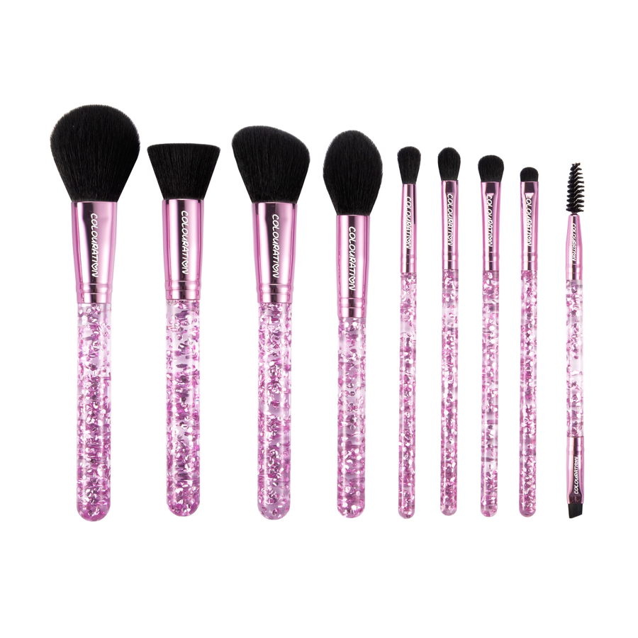 9pc Glitter Makeup Brush Set